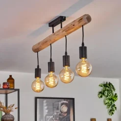 Luminaires Scandinaves-hofstein Plafonnier Soungou Écru, Noir, 4 lumières