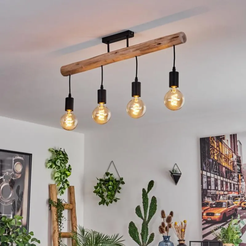 Luminaires Scandinaves-hofstein Plafonnier Soungou Écru, Noir, 4 lumières