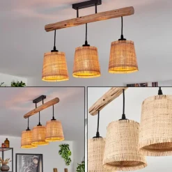 Luminaires Scandinaves-hofstein Plafonnier Soungou Écru, Noir, 3 lumières