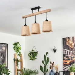 Luminaires Scandinaves-hofstein Plafonnier Soungou Écru, Noir, 3 lumières