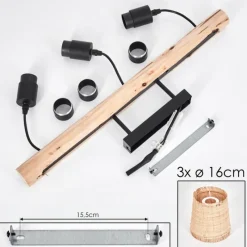 Luminaires Scandinaves-hofstein Plafonnier Soungou Écru, Noir, 3 lumières