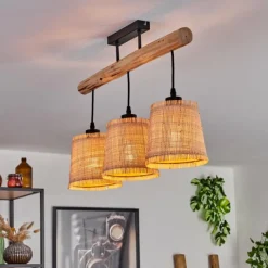 Luminaires Scandinaves-hofstein Plafonnier Soungou Écru, Noir, 3 lumières