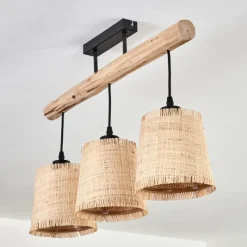 Luminaires Scandinaves-hofstein Plafonnier Soungou Écru, Noir, 3 lumières