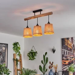 Luminaires Scandinaves-hofstein Plafonnier Soungou Écru, Noir, 3 lumières