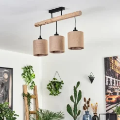 Lampes En Tissu-hofstein Plafonnier Soungou Écru, Noir, 3 lumières