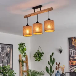 Lampes En Tissu-hofstein Plafonnier Soungou Écru, Noir, 3 lumières