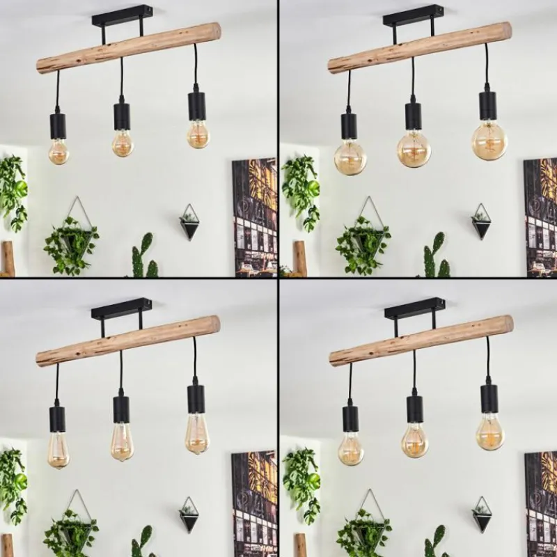 Luminaires Scandinaves-hofstein Plafonnier Soungou Écru, Noir, 3 lumières