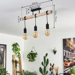 Luminaires Scandinaves-hofstein Plafonnier Soungou Écru, Noir, 3 lumières