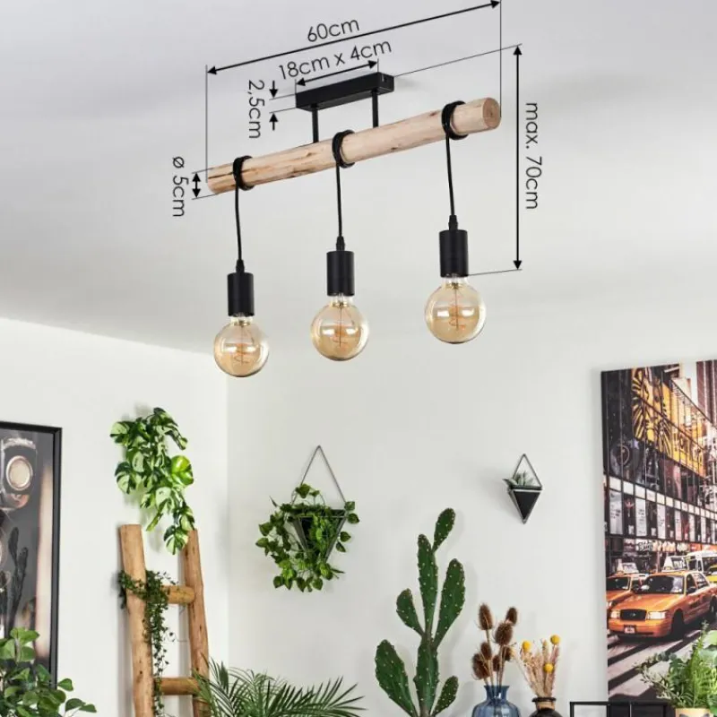 Luminaires Scandinaves-hofstein Plafonnier Soungou Écru, Noir, 3 lumières