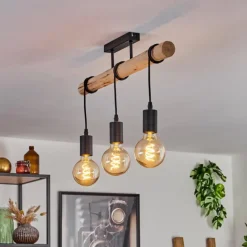 Luminaires Scandinaves-hofstein Plafonnier Soungou Écru, Noir, 3 lumières