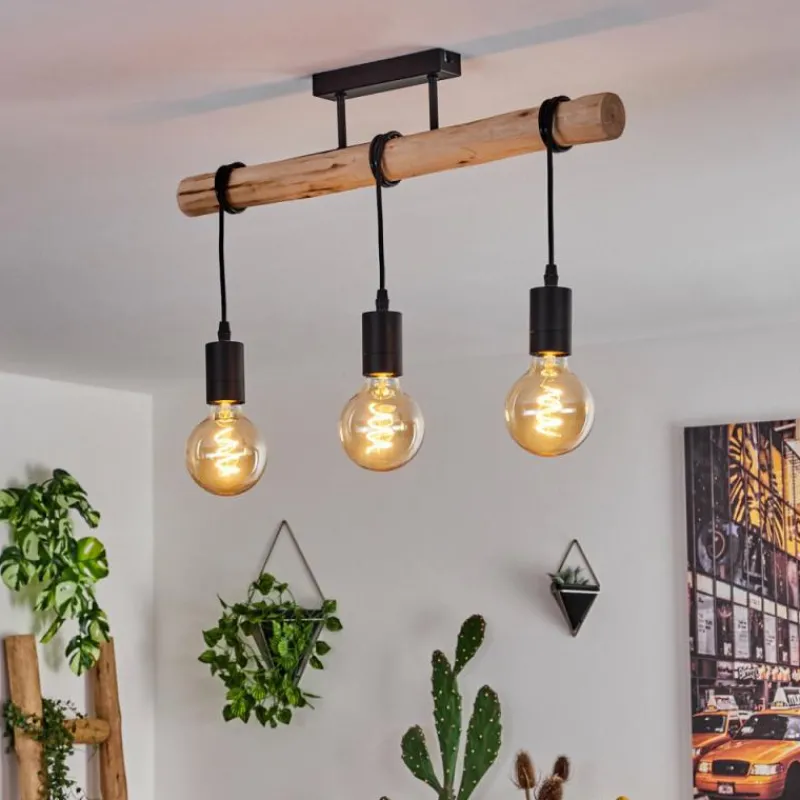 Luminaires Scandinaves-hofstein Plafonnier Soungou Écru, Noir, 3 lumières