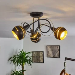 hofstein Plafonnier Southwest Or, Noir, 3 lumières