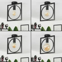 Lampes Industrielles-hofstein Plafonnier Srelau Noir, 1 lumière