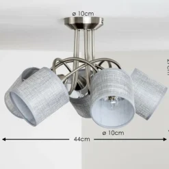 Lampes En Tissu-hofstein Plafonnier Stai Nickel mat, 5 lumières
