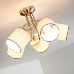 Lampes En Tissu-hofstein Plafonnier Stai Nickel mat, 5 lumières