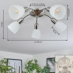 hofstein Plafonnier Starkeryd Nickel mat, 5 lumières