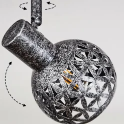 hofstein Plafonnier Stavik Noir, Argenté, 2 lumières