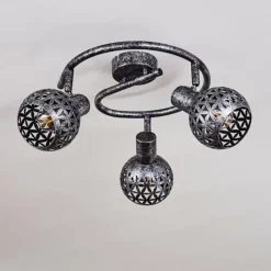 Lampes Industrielles-hofstein Plafonnier Stavik Noir, Argenté, 3 lumières