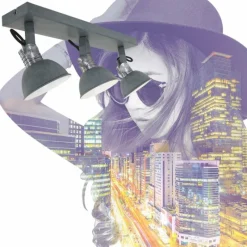 Lampes Industrielles-Luminaires Steinhauer Plafonnier Steinhauer Brooklyn Gris, 1 lumière