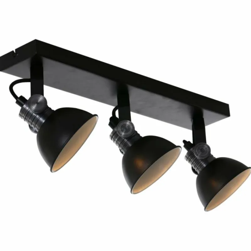 Lampes Industrielles-Luminaires Steinhauer Plafonnier Steinhauer Brooklyn Noir, 3 lumières