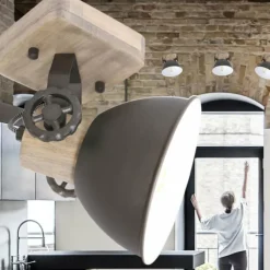 Lampes En Bois-Luminaires Steinhauer Plafonnier Steinhauer Gearwood Bois clair, 1 lumière