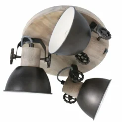 Lampes Industrielles-Luminaires Steinhauer Plafonnier Steinhauer Gearwood Anthracite, Brun, 3 lumières