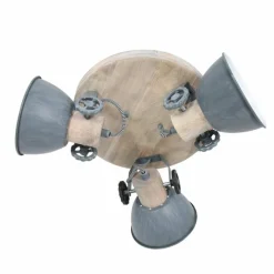 Lampes Industrielles-Luminaires Steinhauer Plafonnier Steinhauer Gearwood Brun, Gris, 3 lumières