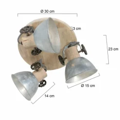 Lampes Industrielles-Luminaires Steinhauer Plafonnier Steinhauer Gearwood Brun, Nickel mat, 3 lumières