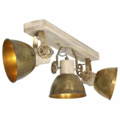 Lampes Industrielles-Luminaires Steinhauer Plafonnier Steinhauer Gearwood Bronze, Bois clair, 3 lumières