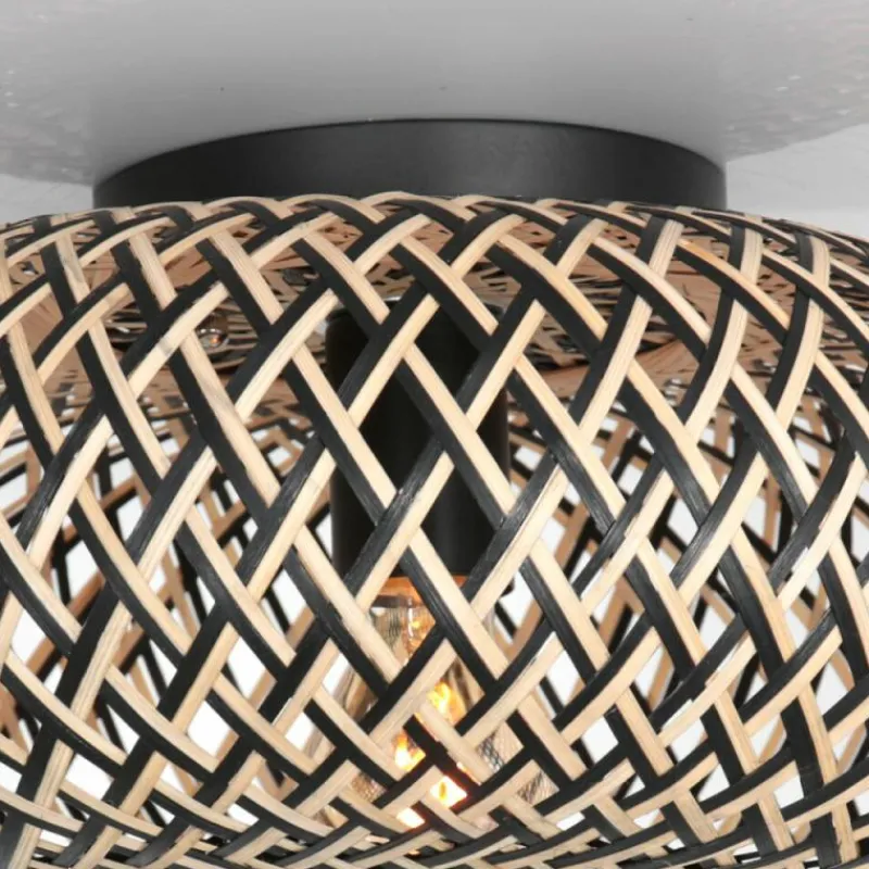 Style Boho-Chic-Luminaires Steinhauer Plafonnier Steinhauer Maze Écru, Noir, 1 lumière