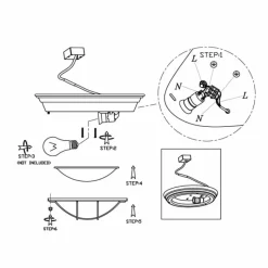 Luminaires Steinhauer Plafonnier Steinhauer Mexlite Gris, 1 lumière