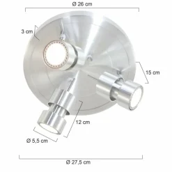 Luminaires Steinhauer Plafonnier Steinhauer Natasja LED Acier inoxydable, 3 lumières* Éclairage Led