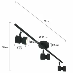 Luminaires Steinhauer Plafonnier Steinhauer Natasja LED Noir, 3 lumières* Éclairage Led
