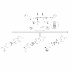 Luminaires Steinhauer Plafonnier Steinhauer Natasja LED Noir, 3 lumières* Éclairage Led