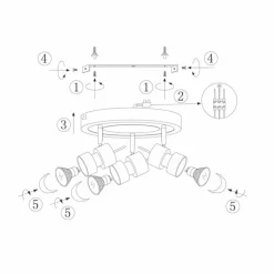 Luminaires Steinhauer Plafonnier Steinhauer Natasja LED Noir, 3 lumières* Éclairage Led