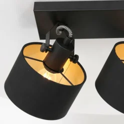 Lampes En Tissu-Luminaires Steinhauer Plafonnier Steinhauer Ornoir Noir, 2 lumières