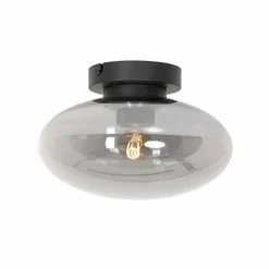 Suspension Verre Fumé-Luminaires Steinhauer Plafonnier Steinhauer Reflexion Noir, 1 lumière