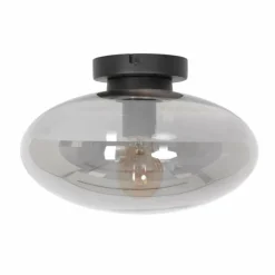 Suspension Verre Fumé-Luminaires Steinhauer Plafonnier Steinhauer Reflexion Noir, 1 lumière