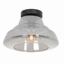 Suspension Verre Fumé-Luminaires Steinhauer Plafonnier Steinhauer Reflexion Noir, 1 lumière