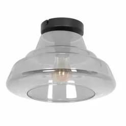 Suspension Verre Fumé-Luminaires Steinhauer Plafonnier Steinhauer Reflexion Noir, 1 lumière