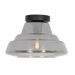 Suspension Verre Fumé-Luminaires Steinhauer Plafonnier Steinhauer Reflexion Noir, 1 lumière