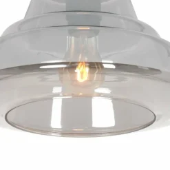 Suspension Verre Fumé-Luminaires Steinhauer Plafonnier Steinhauer Reflexion Noir, 1 lumière