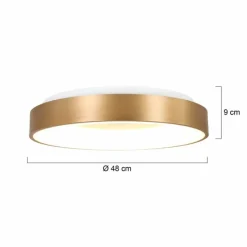 Lampes Dorées-Luminaires Steinhauer Plafonnier Steinhauer Ringlede Or, Blanc, 1 lumière