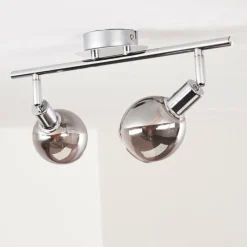 Suspension Verre Fumé-hofstein Plafonnier Stranderod Chrome, 2 lumières