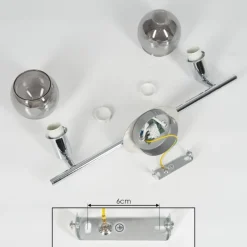 hofstein Plafonnier Stranderod Chrome, 2 lumières