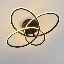 hofstein Plafonnier Sucre LED Noir, 4 lumières