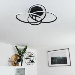 hofstein Plafonnier Sucre LED Noir, 4 lumières