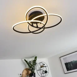 hofstein Plafonnier Sucre LED Noir, 4 lumières