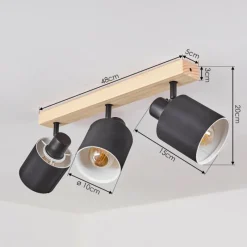 Lampes En Tissu-hofstein Plafonnier Sumlili Écru, Noir, 3 lumières