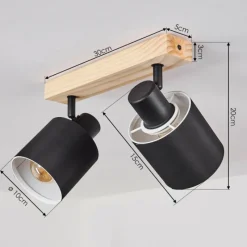 Lampes En Tissu-hofstein Plafonnier Sumlili Écru, Noir, 2 lumières